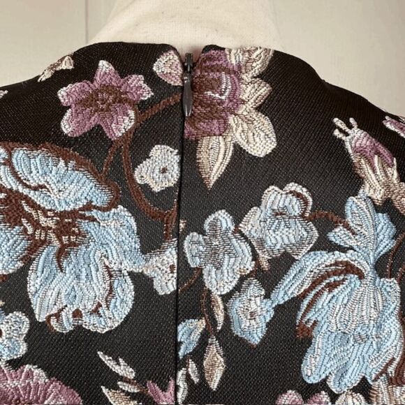 Gal Meets Glam Presley Jacquard Dress Embroidered Textured Back Zip Size 8 - Picture 6 of 13